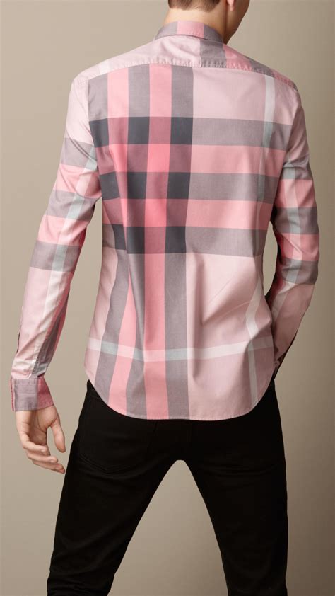 burberry pink shirt men|pink Burberry shirt men's.